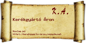 Kerékgyártó Áron névjegykártya