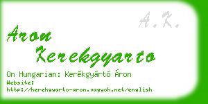 aron kerekgyarto business card