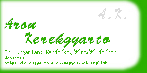 aron kerekgyarto business card